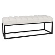 White velvet upholstered bench with metal base by La Spezia additional picture 10