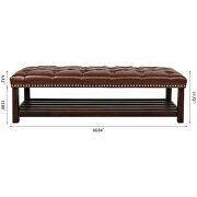 Dark brown pu wooden base upholstered bench by La Spezia additional picture 11