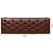 Dark brown pu wooden base upholstered bench by La Spezia additional picture 10