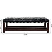 Black pu wooden base upholstered bench by La Spezia additional picture 11