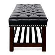 Black pu wooden base upholstered bench by La Spezia additional picture 5