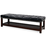 Black pu wooden base upholstered bench by La Spezia additional picture 8