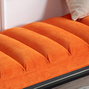 Orange fabric upholstered bench with metal base by La Spezia additional picture 2
