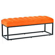 Orange fabric upholstered bench with metal base by La Spezia additional picture 12
