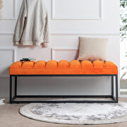 Orange fabric upholstered bench with metal base by La Spezia additional picture 13