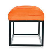 Orange fabric upholstered bench with metal base by La Spezia additional picture 14