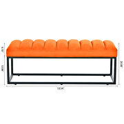 Orange fabric upholstered bench with metal base by La Spezia additional picture 3