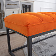 Orange fabric upholstered bench with metal base by La Spezia additional picture 4