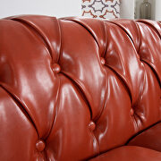 Orange pu uphostery rolled arm chesterfield three seater sofa by La Spezia additional picture 4