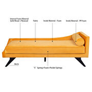 Yellow fabric right square arm reclining chaise lounge by La Spezia additional picture 2