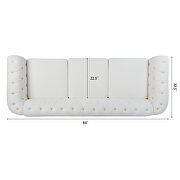 White fabric uphostery rolled arm chesterfield 3 seater sofa by La Spezia additional picture 8