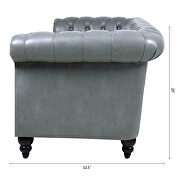Gray pu uphostery rolled arm chesterfield three seater sofa by La Spezia additional picture 11