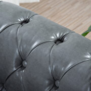 Gray pu uphostery rolled arm chesterfield three seater sofa by La Spezia additional picture 10