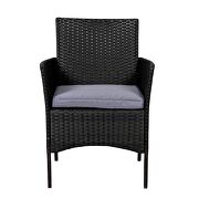 Outdoor garden sets patio furniture 4-piece black pe rattan wicker gray cushioned sofa conversation sets with coffee table by La Spezia additional picture 11