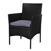 Outdoor garden sets patio furniture 4-piece black pe rattan wicker gray cushioned sofa conversation sets with coffee table by La Spezia additional picture 8