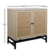 Natural rattan 2 door cabinet with adjustable inner shelf by La Spezia additional picture 12