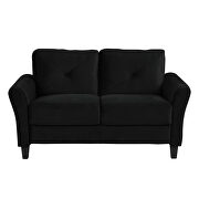 Loveseat black fabric sofa with extra padded cushioning by La Spezia additional picture 5