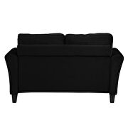 Loveseat black fabric sofa with extra padded cushioning by La Spezia additional picture 8