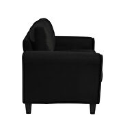 Loveseat black fabric sofa with extra padded cushioning additional photo 2 of 9