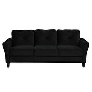 Loveseat black fabric sofa with extra padded cushioning by La Spezia additional picture 7