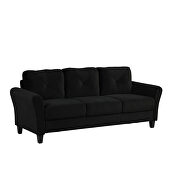Loveseat black fabric sofa with extra padded cushioning by La Spezia additional picture 9