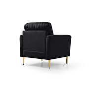 Mid-century modern black velvet fabric channel tufted accent chair by La Spezia additional picture 3