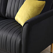 Mid-century modern black velvet fabric channel tufted accent chair by La Spezia additional picture 6