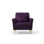 Mid-century modern purple velvet fabric channel tufted accent chair by La Spezia additional picture 2