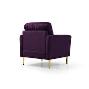 Mid-century modern purple velvet fabric channel tufted accent chair by La Spezia additional picture 3