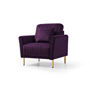 Mid-century modern purple velvet fabric channel tufted accent chair by La Spezia additional picture 4
