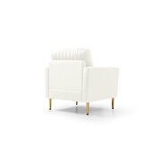 Mid-century modern cream velvet fabric channel tufted  accent chair by La Spezia additional picture 3