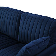 Blue velvet handcrafted channel tufting loveseat with metal legs by La Spezia additional picture 7