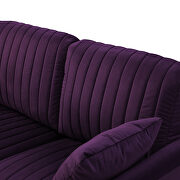 Purple velvet handcrafted channel tufting loveseat with metal legs by La Spezia additional picture 8