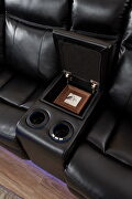 Black technical leather power reclining sectional w/led strip by La Spezia additional picture 5