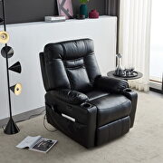 Black leather gel electric power lift recliner chair with massage and heat by La Spezia additional picture 2