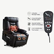 Black leather gel electric power lift recliner chair with massage and heat by La Spezia additional picture 11