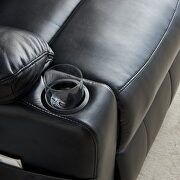 Black leather gel electric power lift recliner chair with massage and heat by La Spezia additional picture 3