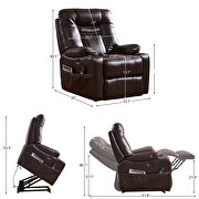 Black leather gel electric power lift recliner chair with massage and heat by La Spezia additional picture 10