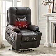 Gray leather gel electric power lift recliner chair with massage and heat by La Spezia additional picture 3