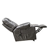 Gray leather gel electric power lift recliner chair with massage and heat by La Spezia additional picture 6