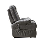 Gray leather gel electric power lift recliner chair with massage and heat by La Spezia additional picture 7