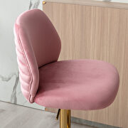 Pink velvet adjustable counter height swivel bar stools chair set of 2 by La Spezia additional picture 3