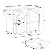 Versatile design kitchen island cart with two storage cabinets in white by La Spezia additional picture 11