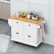 Versatile design kitchen island cart with two storage cabinets in white by La Spezia additional picture 3