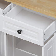 Versatile design kitchen island cart with two storage cabinets in white by La Spezia additional picture 4