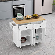Versatile design kitchen island cart with two storage cabinets in white by La Spezia additional picture 5