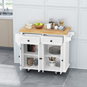 Versatile design kitchen island cart with two storage cabinets in white by La Spezia additional picture 6