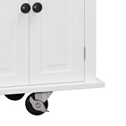 Versatile design kitchen island cart with two storage cabinets in white by La Spezia additional picture 7