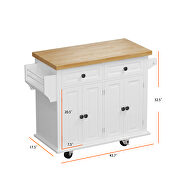 Versatile design kitchen island cart with two storage cabinets in white by La Spezia additional picture 9