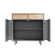 Dark gray metal 2 doors modern sideboard storage cabinet by La Spezia additional picture 7